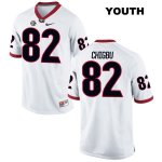 Youth Georgia Bulldogs NCAA #82 Michael Chigbu Nike Stitched White Authentic College Football Jersey EMG0254IE